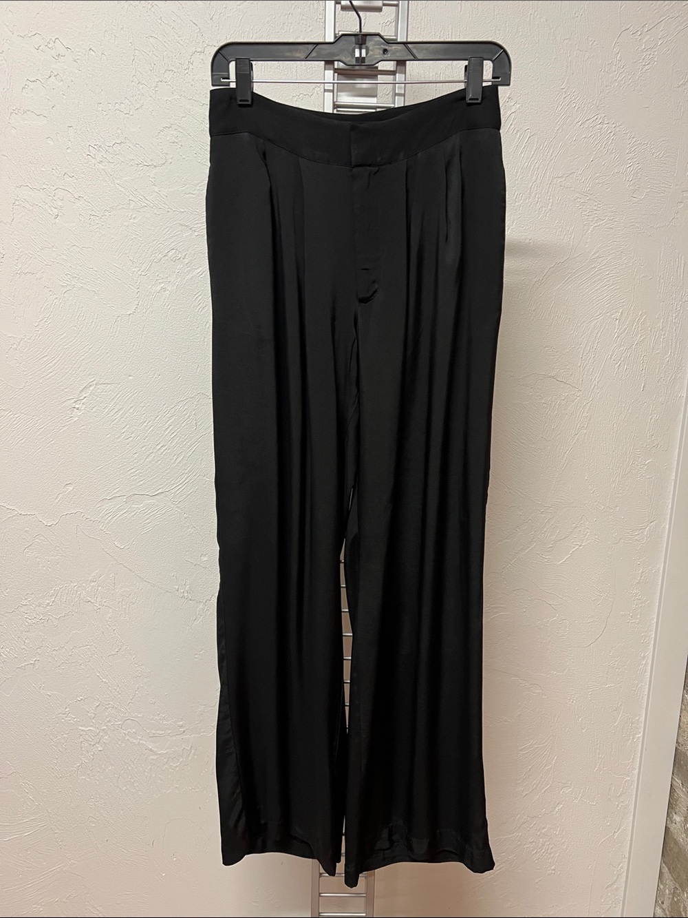 Jason Wu Black Satin Wide-Leg Pants Trousers Dressy Evening Size Small